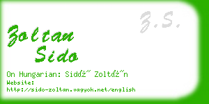 zoltan sido business card